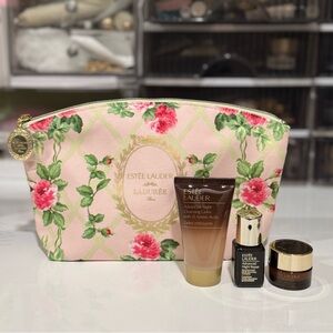 Estée Lauder Floral Cosmetic Bag with Skincare Set